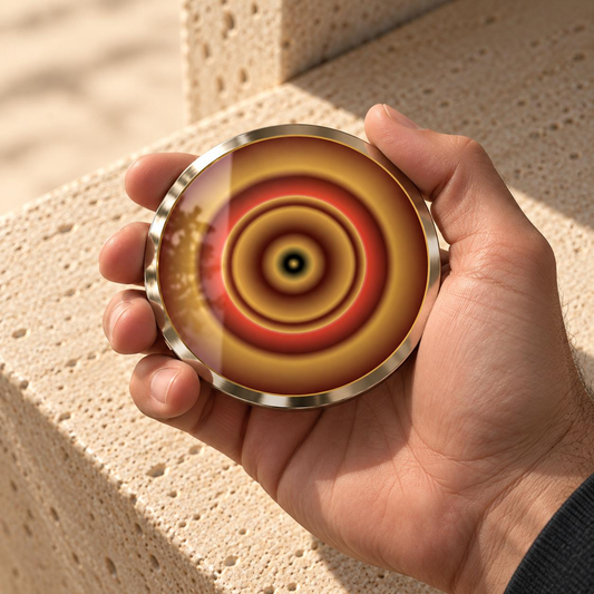 Joy Of Desert, Pocket Portal Dibond held in hands