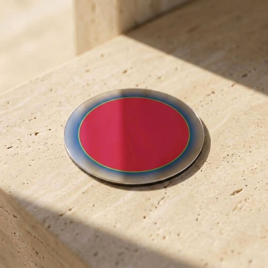 Thoughtful Enthusiasm Calm Energy Injector Pocket Portal by The Prism with a green circle, blue centre and red point.
