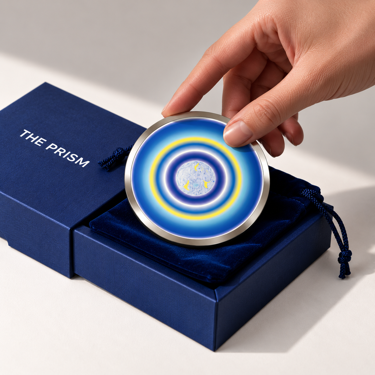 Harmony Emphasized, Pocket Portal Dibond with THE PRISM gift box and velvet pouch