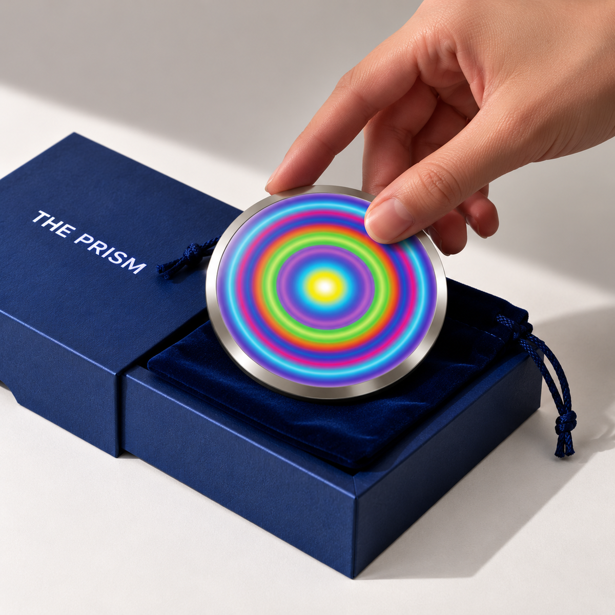 Magic Circle, Pocket Portal Dibond with THE PRISM gift box and velvet pouch