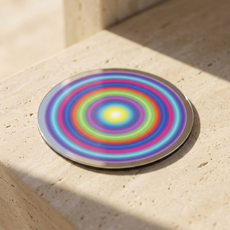 Magic Circle Pocket Portal by The Prism with concentric colour progression and an Alchemical Silver Mirror finish.
