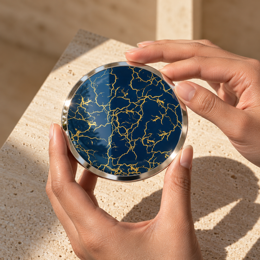 Neuronal Connections, Pocket Portal Dibond held in hands