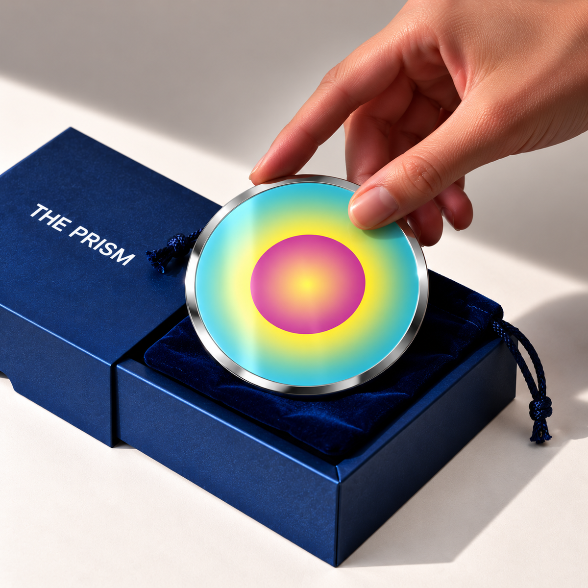 Rebirthing, Pocket Portal Dibond with THE PRISM gift box and velvet pouch