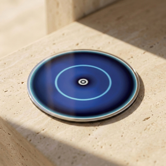 Saturn Polishing Pocket Portal by The Prism with violet, white, azure and deep-blue circular fields.