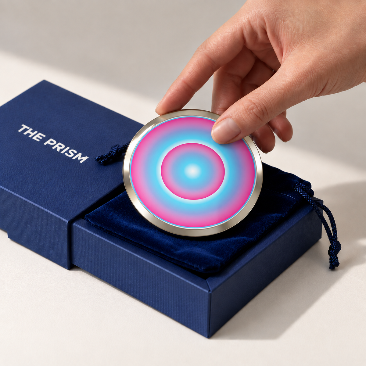 Spiritual Accelerator, Pocket Portal Dibond with THE PRISM gift box and velvet pouch