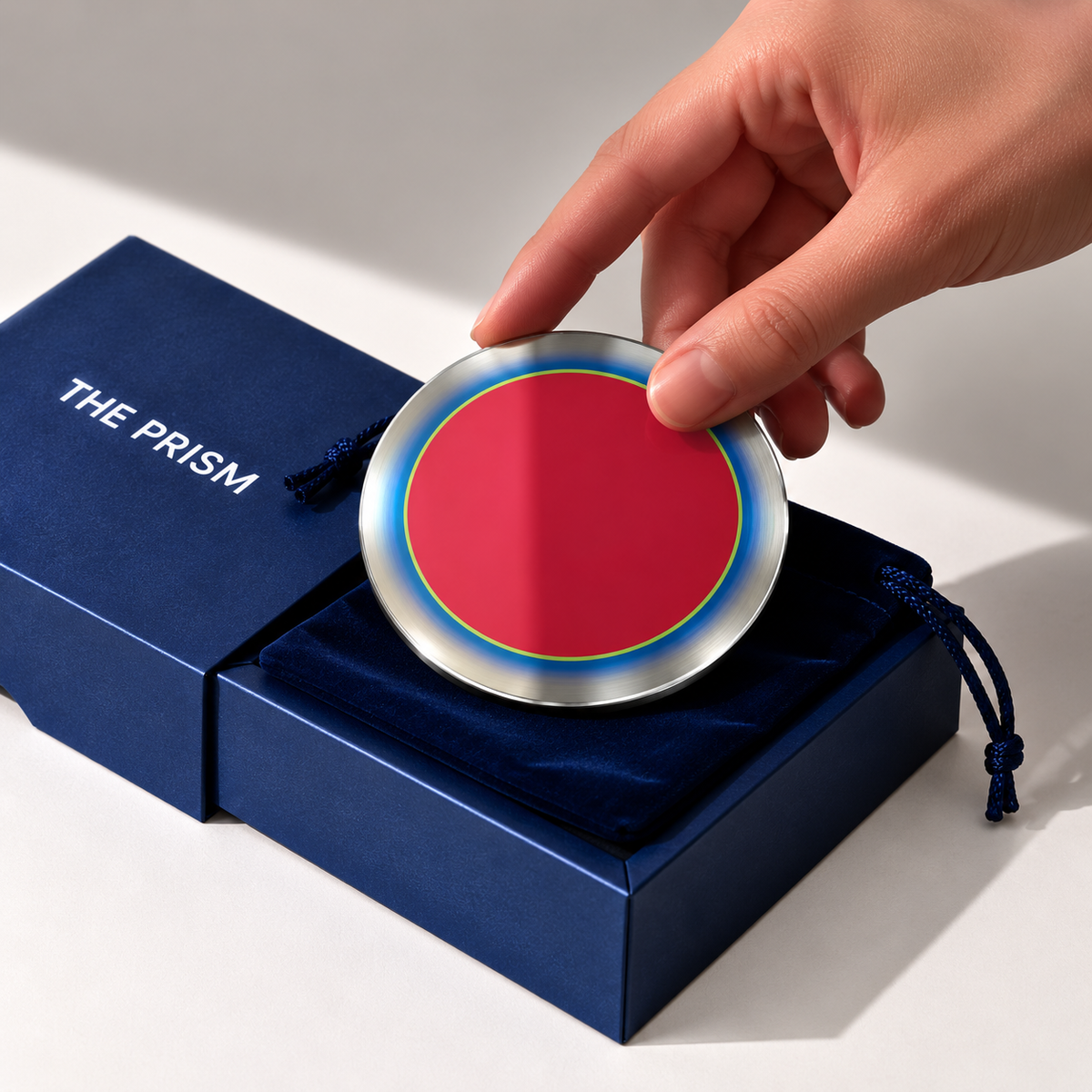 Thoughtful Enthusiasm, Pocket Portal Dibond with THE PRISM gift box and velvet pouch